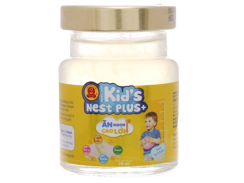 Nước yến Thiên Việt Kid's Nest Plus được sản xuất từ nguồn Yến Sào 100% và L-lysine 