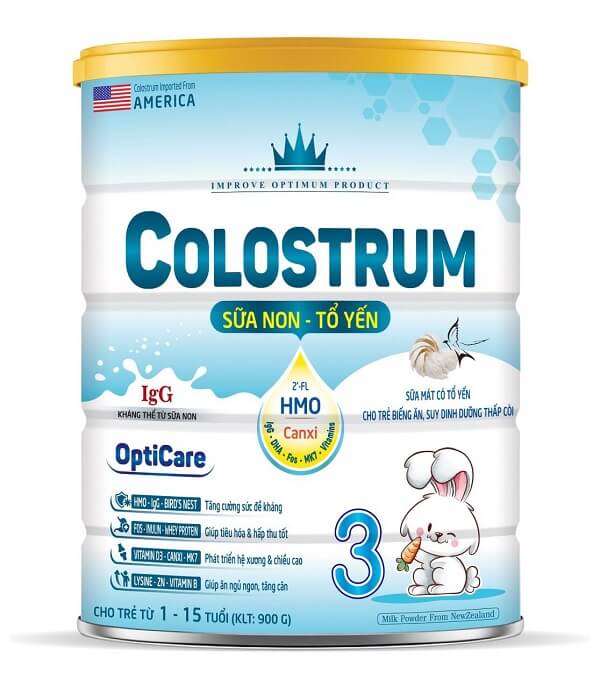 Dòng sữa bột pha sẵn cho bé 1 tuổi hiệu Colostrum Opticare 3
